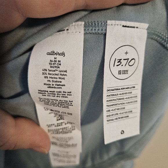 Allbirds Quarter Zip Pullover Natural Run Mid Layer Green Hush Athleisure Casual - Picture 9 of 10